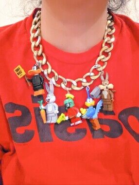 Looney Toon Lego Gold Chunky Chain Necklace